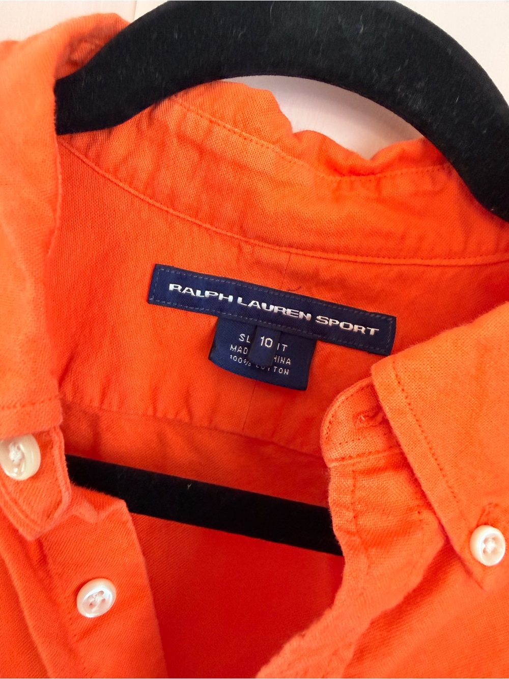 Ralph Lauren Sport Bright Orange Slim fit Button-Down Shirt sz 10 - Picture 3 of 4
